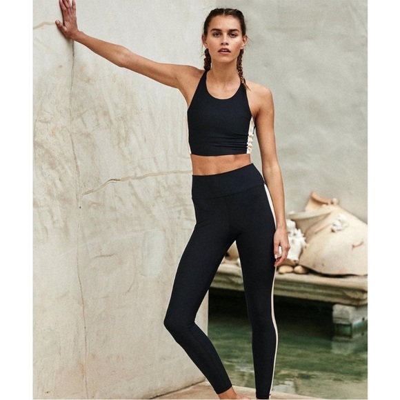 Spiritual Gangster High Waist 7/8 Metallic Sparkle Stripe Legging Rainbow Small - Picture 13 of 13